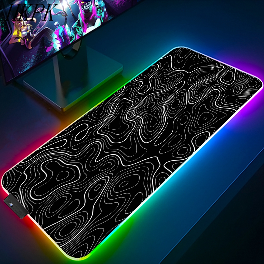 Rgb Keyboard Wrist Rest - 90x40cm Black And White Line RGB