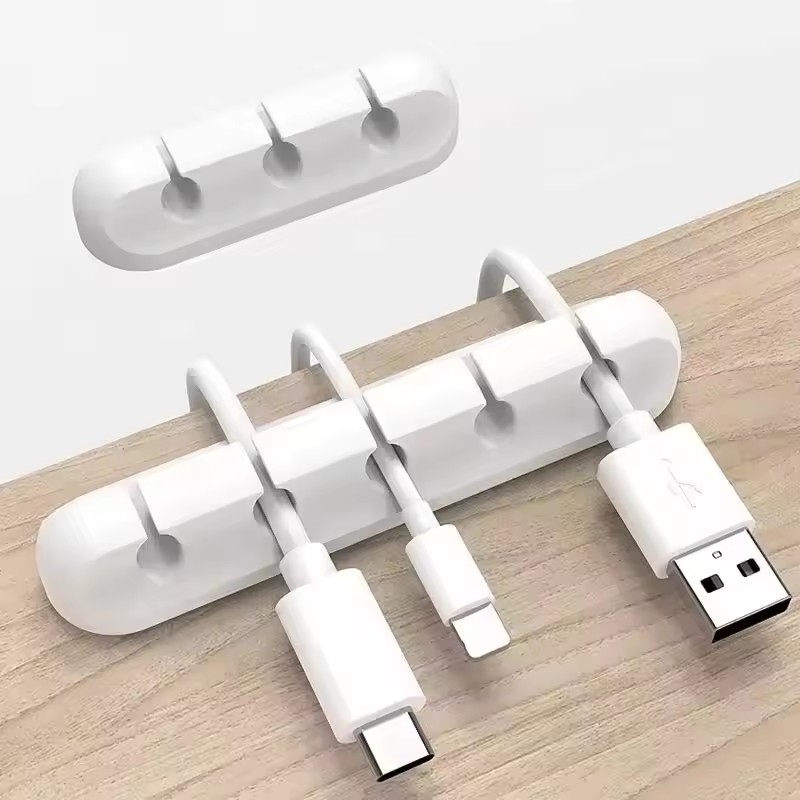 Cable Management Sleeve - Silicone USB Cable Clip Winder Organizer