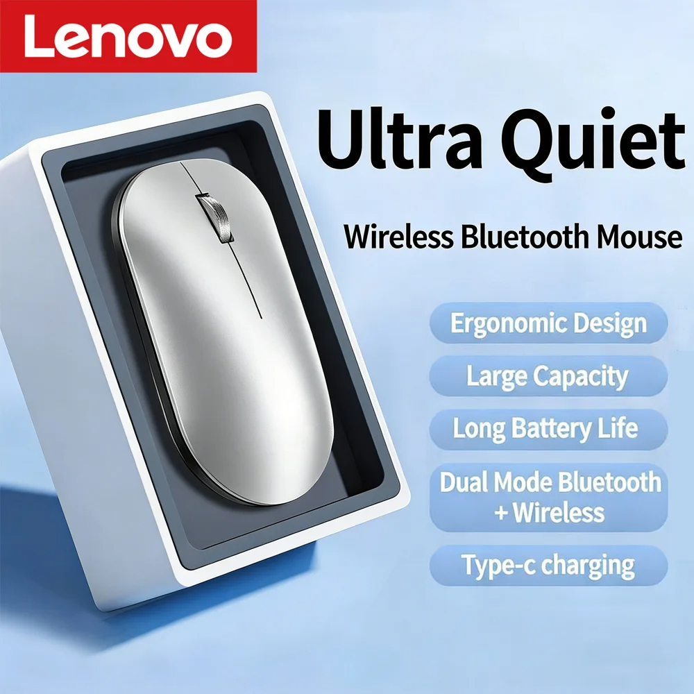 Pc Gaming Portable - Lenovo Wireless Bluetooth Mouse 2.4G Dual