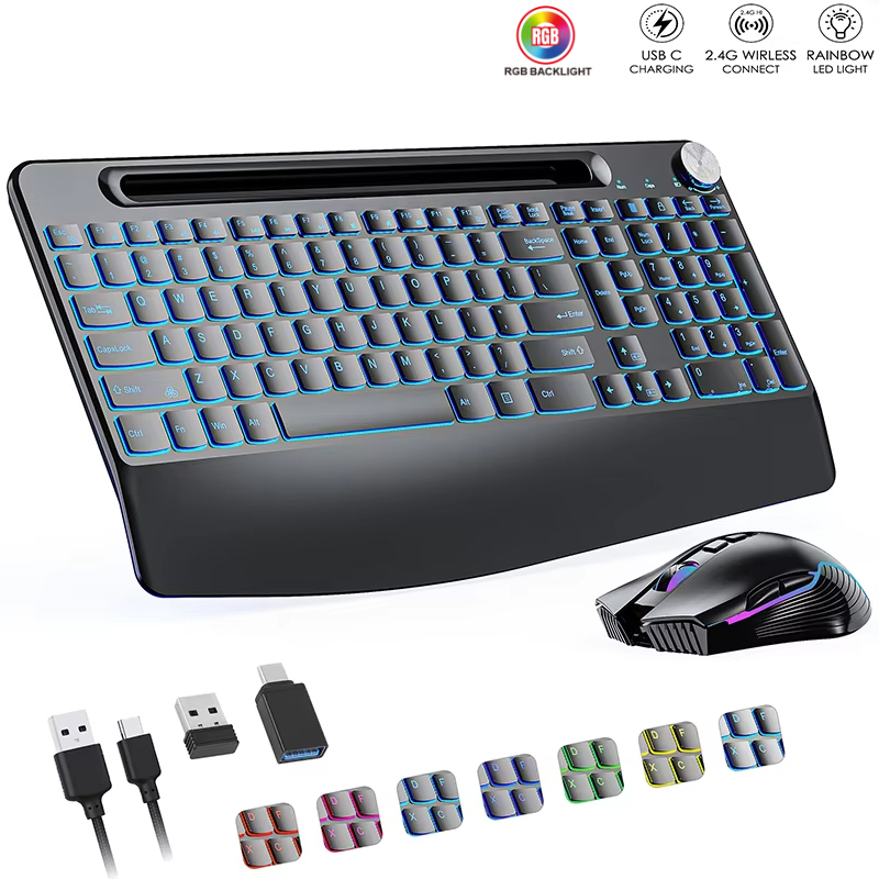 2.4G&Type-C Wireless Keyboard  - Rgb Keyboard Wrist Rest 评论和价格