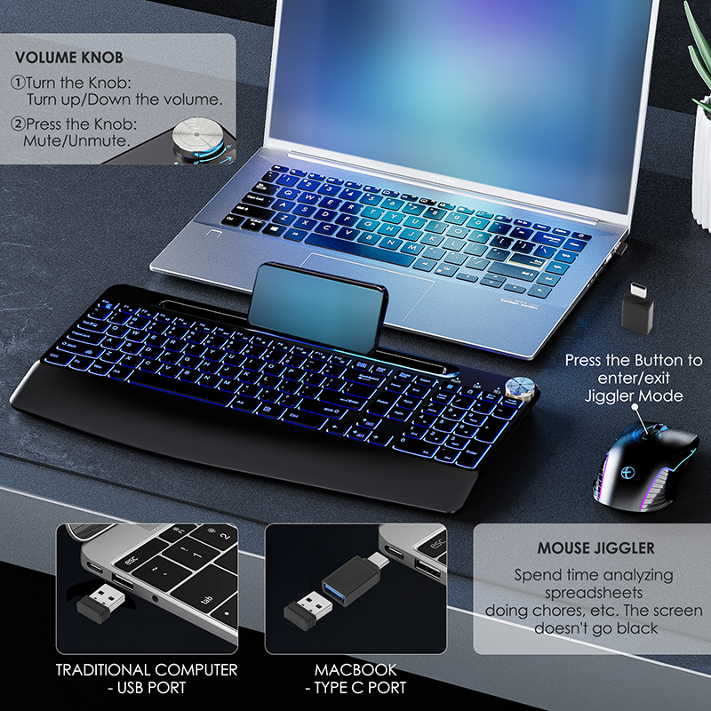 2.4G&Type-C Wireless Keyboard  - Rgb Keyboard Wrist Rest 评论和价格