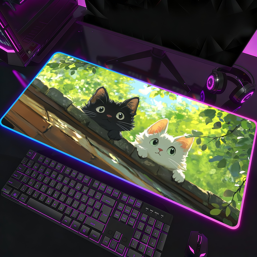 Cartoon Cute Cat Plant Mouse P - Rgb Keyboard Wrist Rest 评论和价格