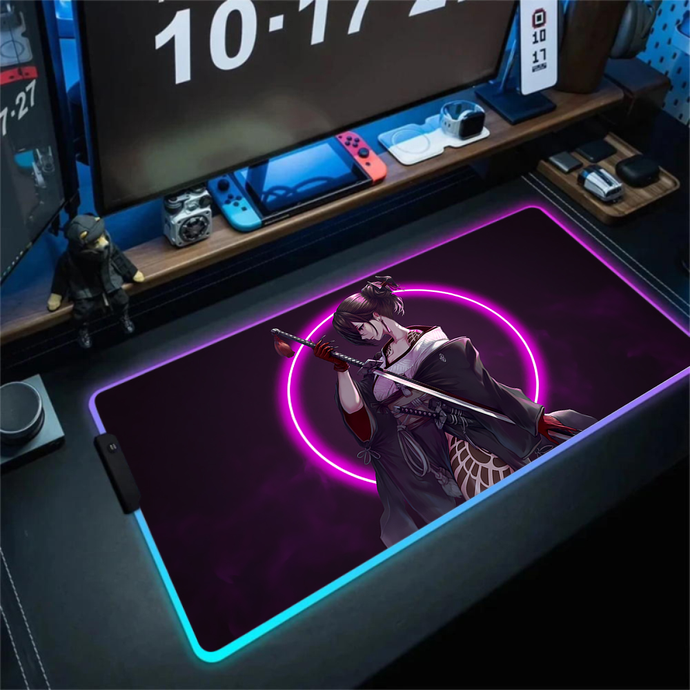Anime Girl Mousepad Gaming Mou - Rgb Keyboard Wrist Rest 评论和价格