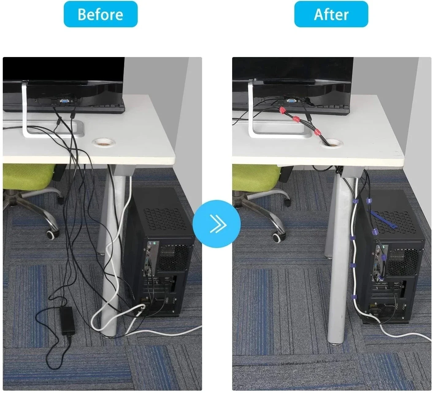 10/30/50PCS USB Cable Organize - Cable Management Sleeve 评论和价格