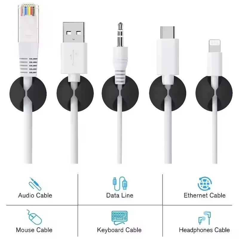 5/50Pcs Desktop Wall Cable Cli - Cable Management Sleeve 评论和价格