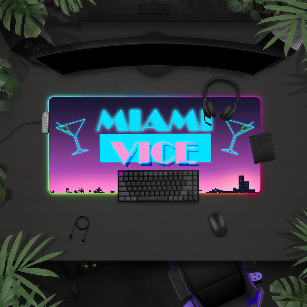 TV M-Miami V-Vice Mouse Pad RG - Rgb Keyboard Wrist Rest 评论和价格
