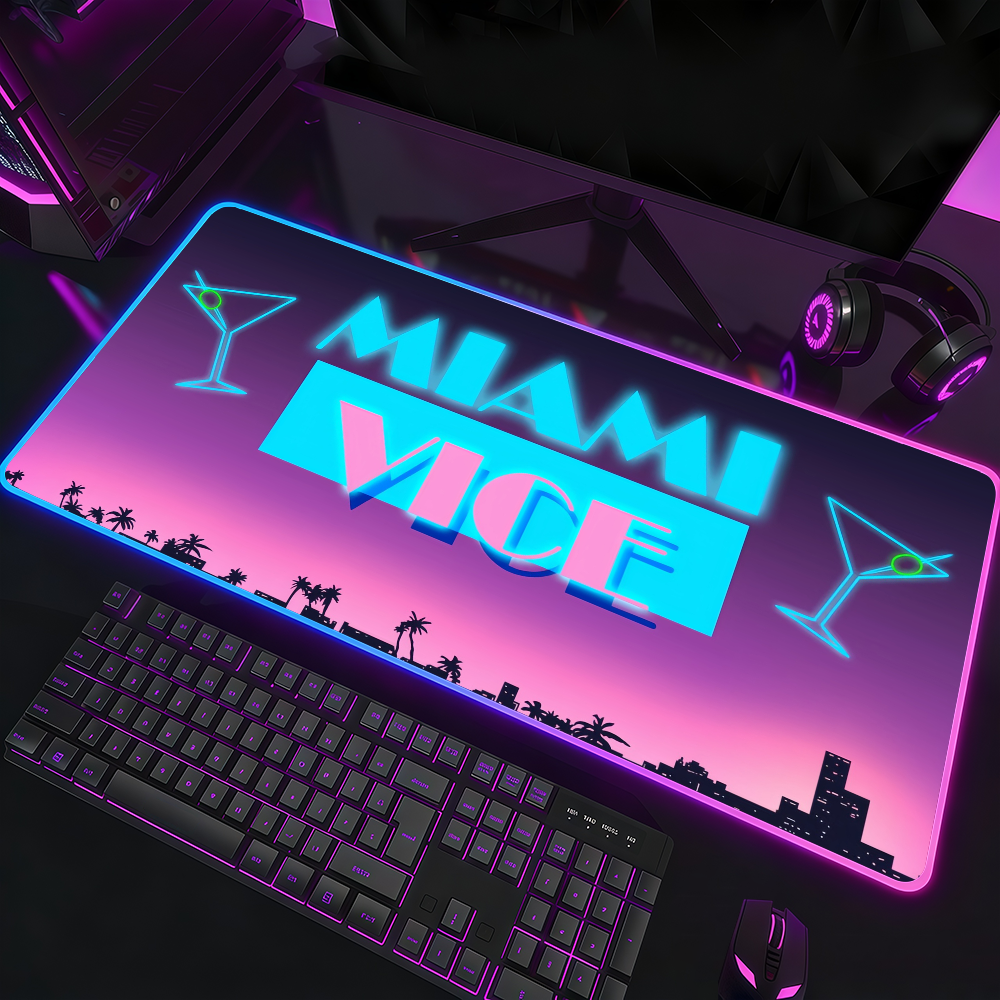 TV M-Miami V-Vice Mouse Pad RG - Rgb Keyboard Wrist Rest 评论和价格