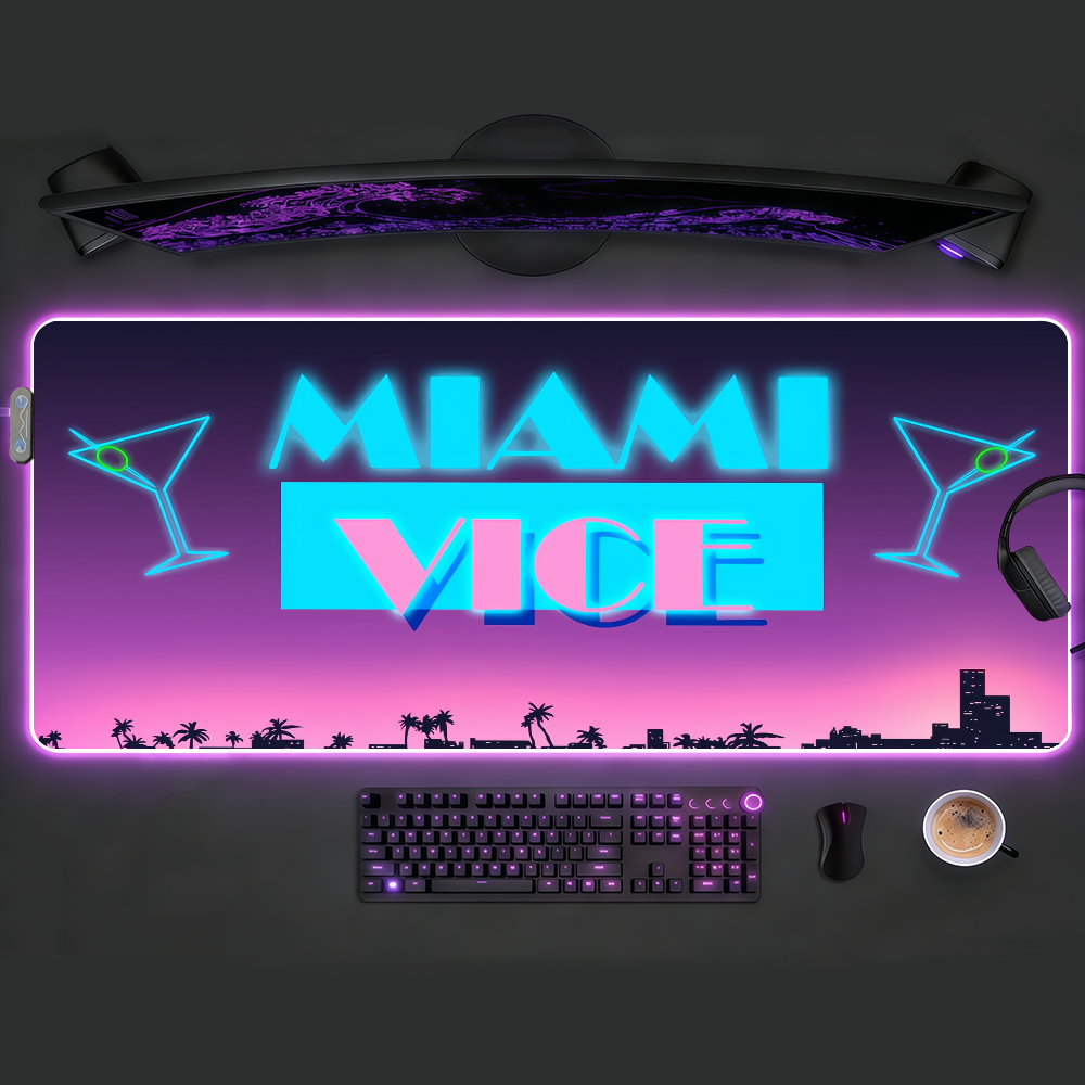 TV M-Miami V-Vice Mouse Pad RG - Rgb Keyboard Wrist Rest 评论和价格