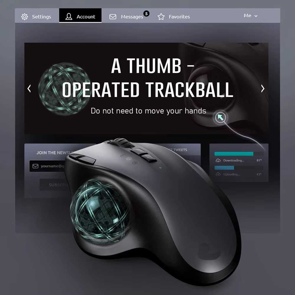 Jomaa Trackball Mouse Bluetoot - Pc Gaming X3D 评论和价格